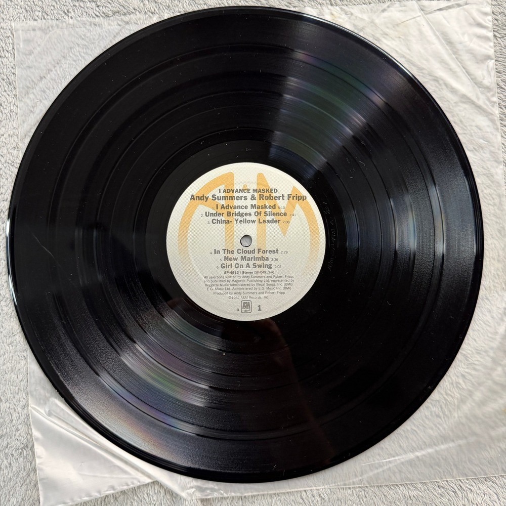 Andy Summers Robert Fripp I Advance Masked Vinyl LP 1982 A&M Records SP-4913 - Picture 4 of 4